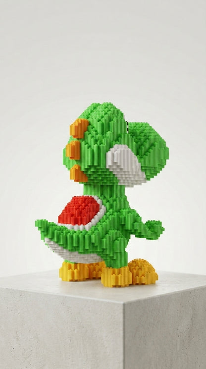 "Dino Verde" Estilo Píxel 3D - 33 cm