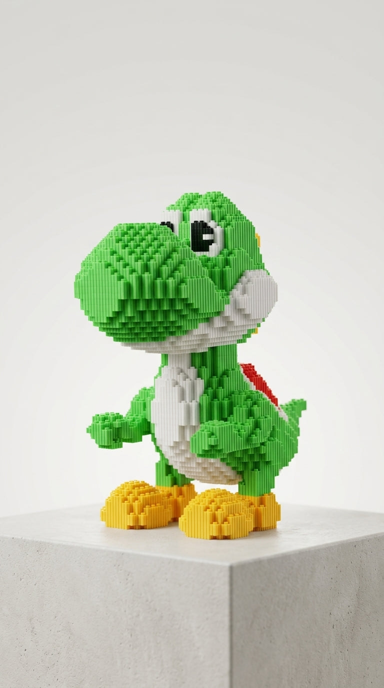 "Dino Verde" Estilo Píxel 3D - 33 cm