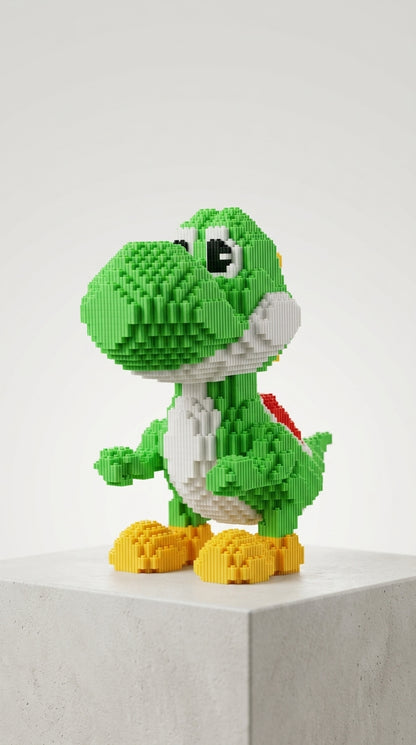 "Dino Verde" Estilo Píxel 3D - 33 cm