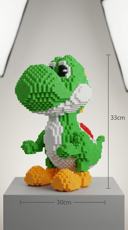 "Dino Verde" Estilo Píxel 3D - 33 cm